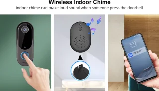 Video deurbel Wifi met camera draadloos inclusief 2 batterijen