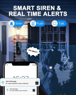 Video Deurbel WiFi met Camera en Tweeweg Audio