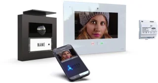 Video Deurbelset Antraciet wit - 7 inch touchscreen monitor