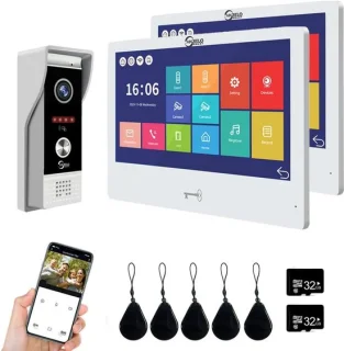 Ruime 10" video deurintercom met twee monitors en slimme modi