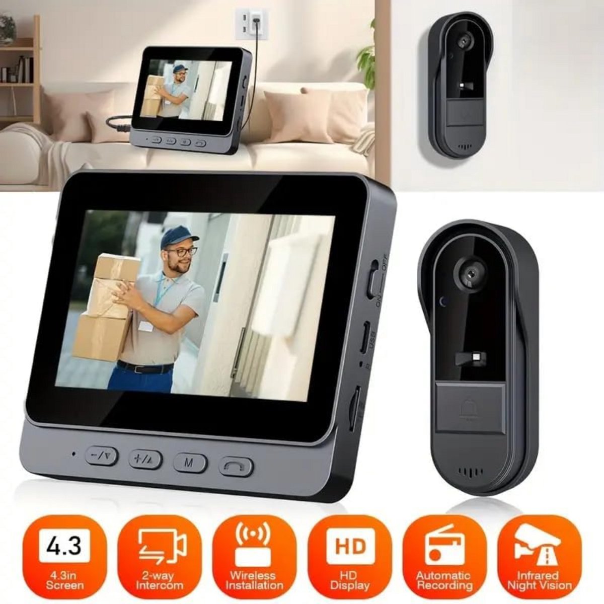 VideoDeurbel Pro Draadloos WiFi