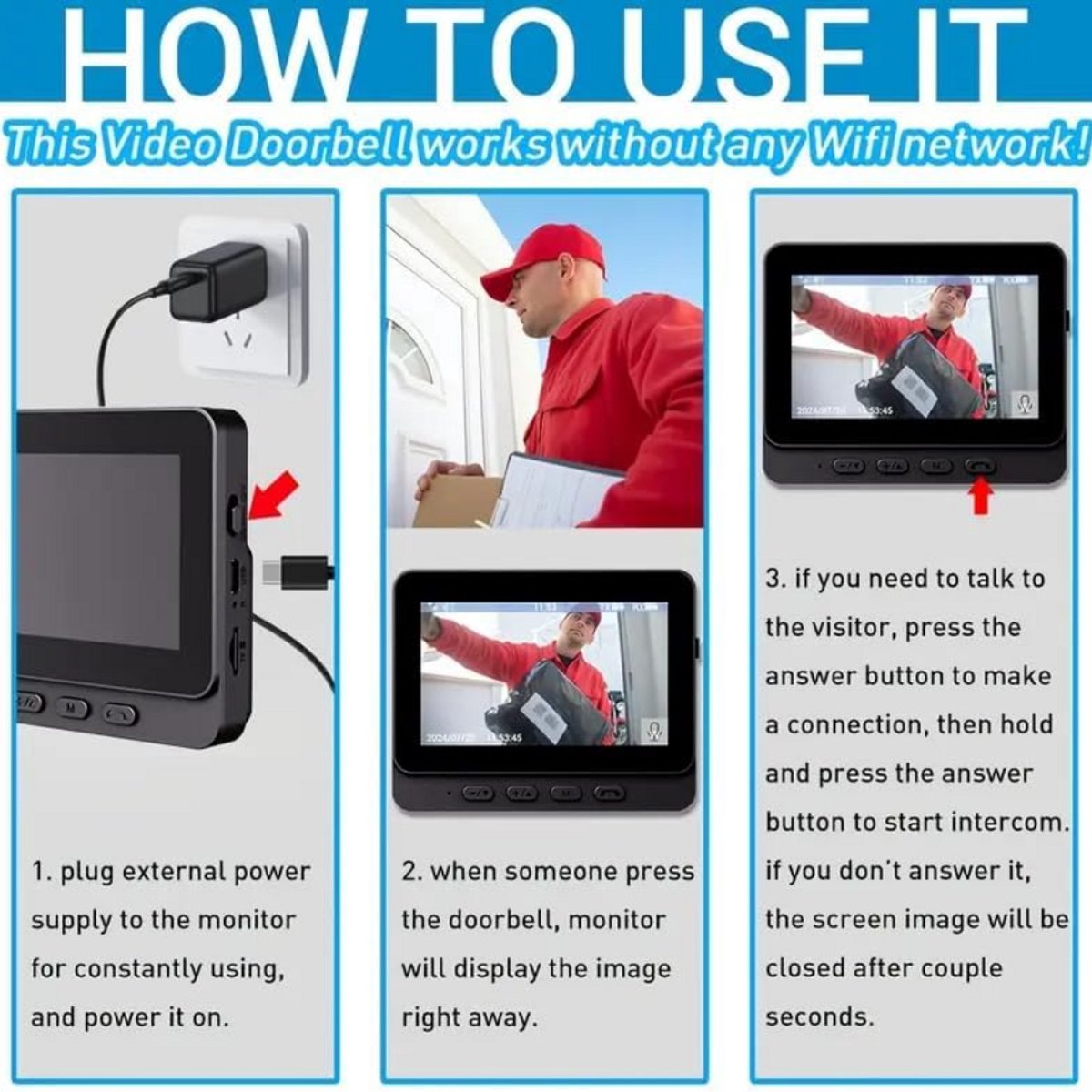 VideoDeurbel Pro Draadloos WiFi