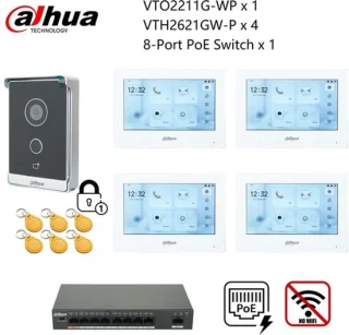 Videodeurbelset bedraad - 1DB 4 BK Screen 1PoE