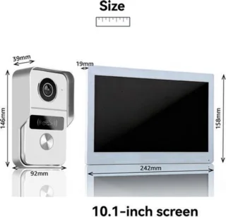 Wifi-intercomdeurbel met camera - 10,1 inch touchscreen