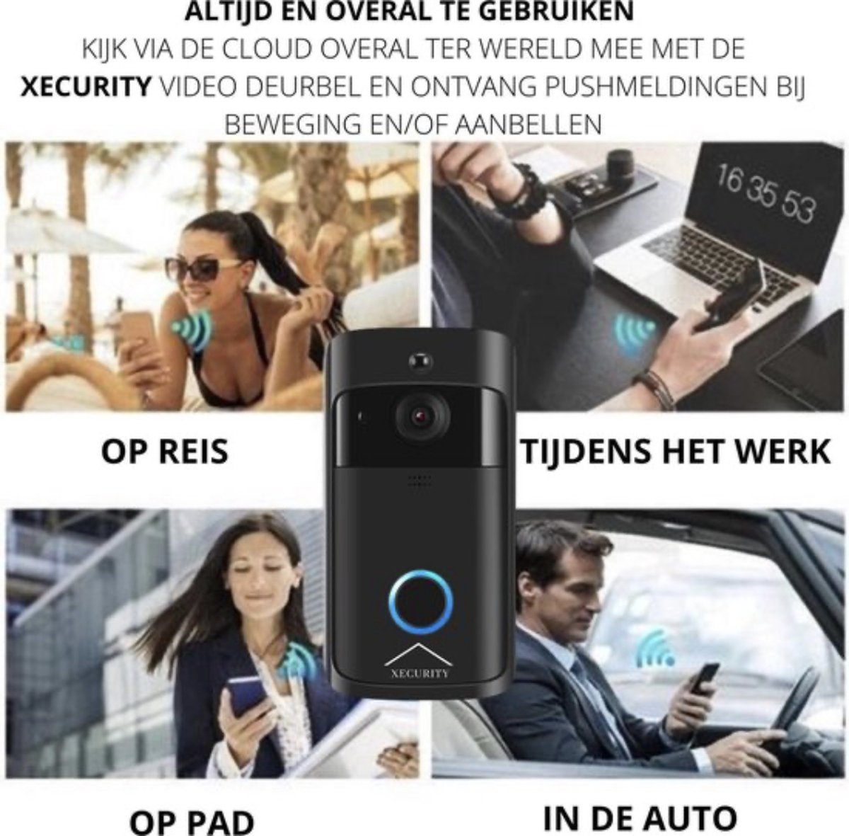 Xecurity X-One HD WiFi Video Deurbel All Black