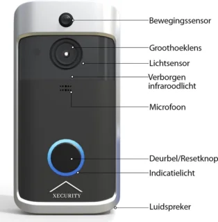 Xecurity X-One WiFi Video Deurbel Silver Grey