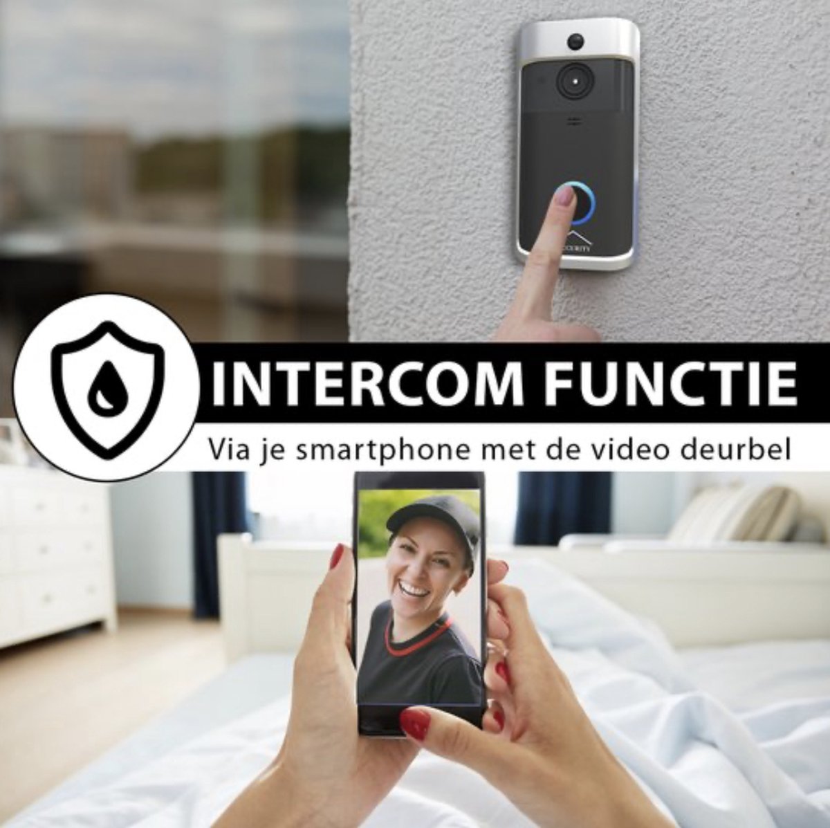 Xecurity X-One WiFi Video Deurbel Silver Grey