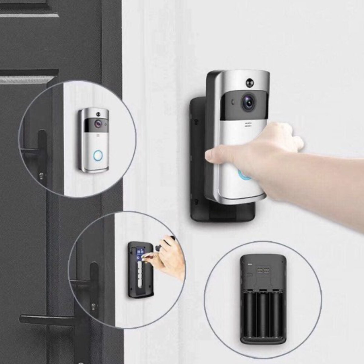 Xecurity X-One WiFi Video Deurbel Silver Grey