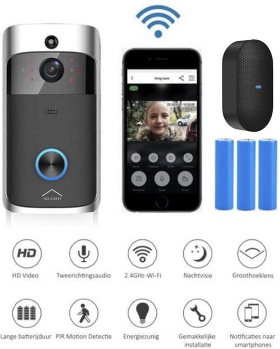 Xecurity X-One WiFi Video Deurbel Silver Grey