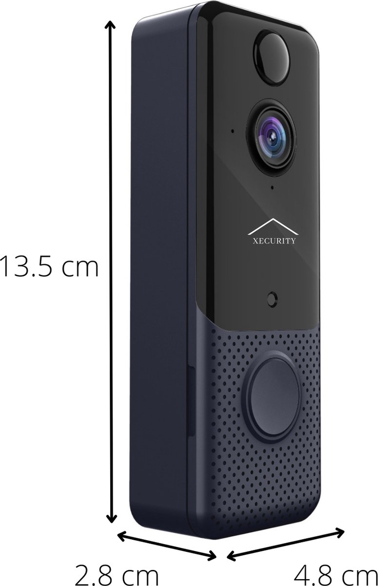 Xecurity X8+ WiFi Video Deurbel Set All Black