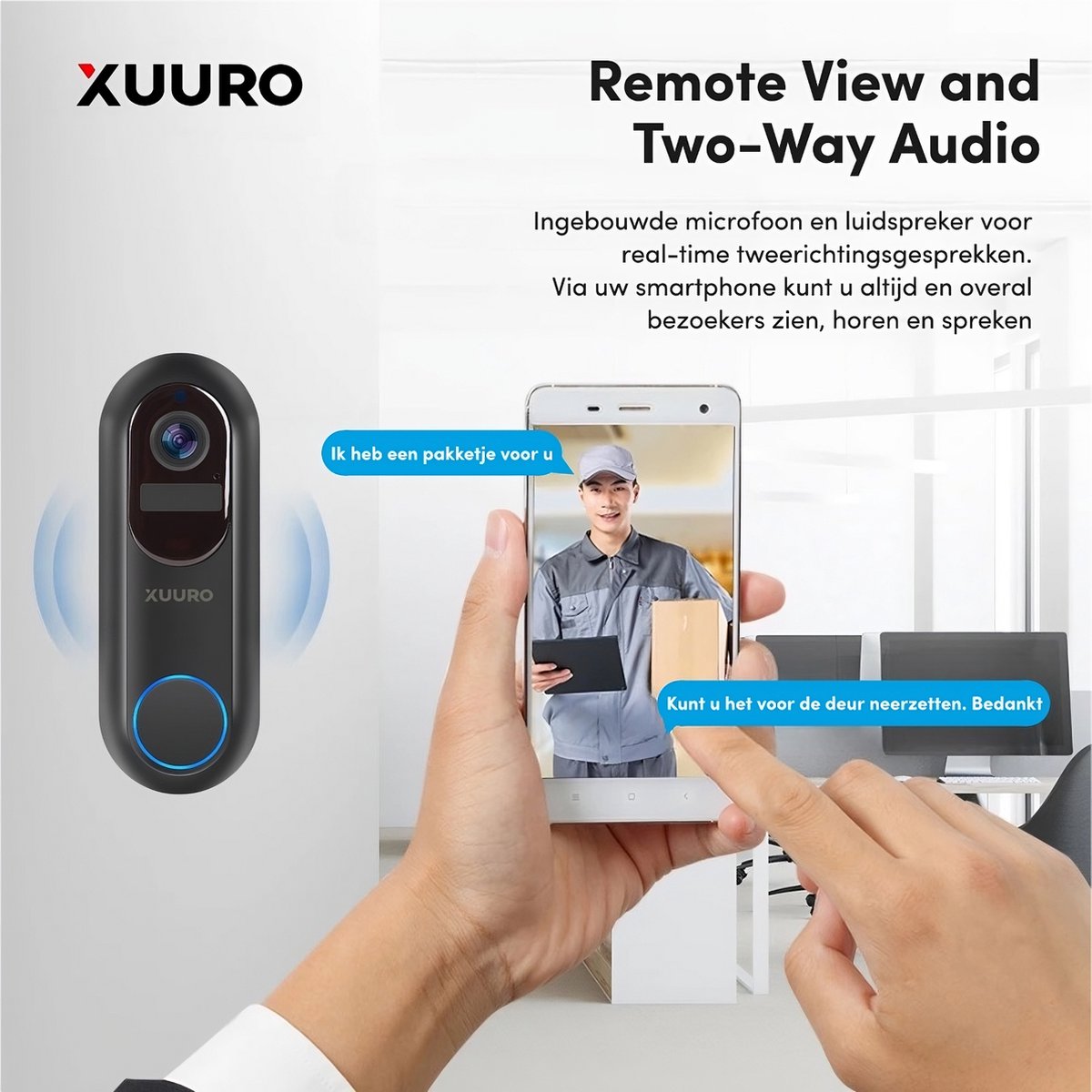 Xuuro XVR 3800 Video Deurbel inclusief Binnenbel en 64GB SD-kaart