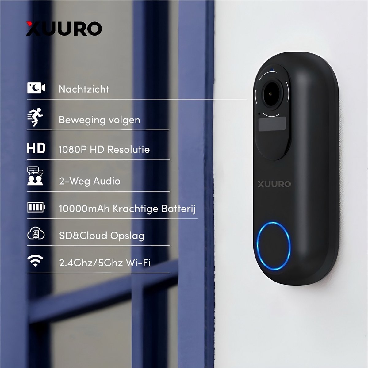 Xuuro XVR 3800 Video Deurbel inclusief Binnenbel en 64GB SD-kaart