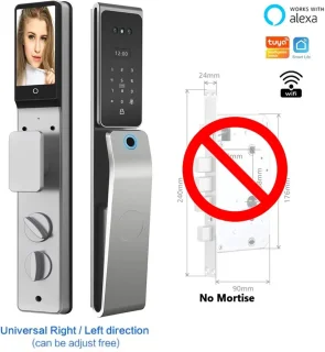 Smart deurslot – Slimme Deursloten – Elektronisch Deurslot – Smart Lock – Vingerafdrukslot – 8 Ontgrendelmethodes – IP67 Waterdicht Aluminium - Geen insteek - Alleen slot
