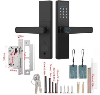 Collox Deurklink met slot - Vingerafdrukslot - Elektronisch -Ontgrendelingsmethoden: Tuya APP, vingerafdruk, kaart, wachtwoord, sleutel - Bluetooth - Geschikt voor alle deuren - Zwart review