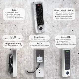 RFID Vinger- en Pincodeslot met Relais en Wiegand - Veiligheidsoplossingen voor Toegang