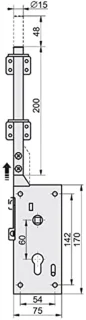 Garagedeurslot en Poortslot Set met Noodontgrendeling - 200 mm