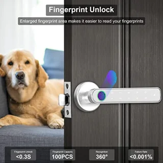 Slimme Vingerafdruk Deurslot met Toetsenbord en Handvat - Keyless Toegang voor Thuis en Kantoor