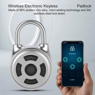 Bluetooth hangslot - Mini draadloze metalen vergrendeling, app-wachtwoord met ondersteuning voor iOS en Android