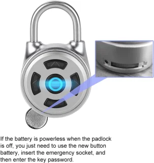 Bluetooth hangslot - Mini draadloze metalen vergrendeling, app-wachtwoord met ondersteuning voor iOS en Android