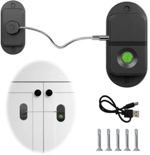 Biometrische vingerafdrukkoelkast slot met kinderveiligheid zonder boren