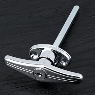 Universeel Garagedeurslot met T-handgreepslot en Sleutels - Zilverkleurig Gepoeerdercoat