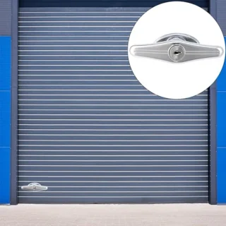 Universeel Garagedeurslot met T-handgreepslot en Sleutels - Zilverkleurig Gepoeerdercoat