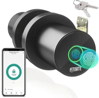 Slimme vingerafdruk deurknop met app-bediening - Biometrisch digitaal deurslot voor huis, kantoor, hotel