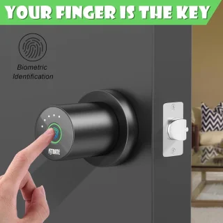 Slimme vingerafdruk deurknop met app-bediening - Biometrisch digitaal deurslot voor huis, kantoor, hotel