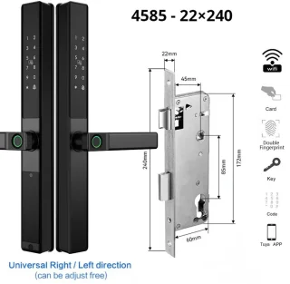 Slimme Wifi Deurslot – Elektronisch Slot – Biometrisch Slot – Vingerafdrukslot – Veiligheidsslot – IP67 Waterdicht – Dubbelzijdige Vingerafdrukherkenning - 4585 - 22x240