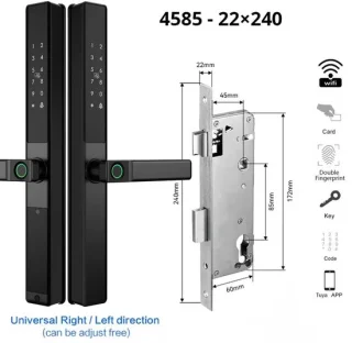 Slimme Wifi Deurslot – Elektronisch Slot – Biometrisch Slot – Vingerafdrukslot – Veiligheidsslot – IP67 Waterdicht – Dubbelzijdige Vingerafdrukherkenning - 4585 - 22x240