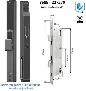 Slimme Deurslot – Elektronisch Slot – Biometrisch Slot – Access Slot – Smart Lock – 11 Ingangsmethoden – Weerbestendig Aluminium IP66 - 3585 - Glijden - 22x270