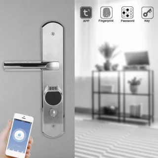 Bluetooth Digitale Deurslot met Vingerafdruk en Wachtwoord - Slimme Beveiliging voor Glazen en Houten Deuren