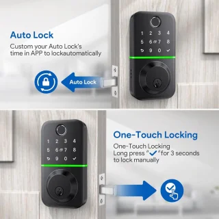 Slimme Deadbolt Deurslot met Toetsenbord - Vingerafdruk & Bluetooth Toegangscontrole - Waterdicht en Eenvoudige Installatie