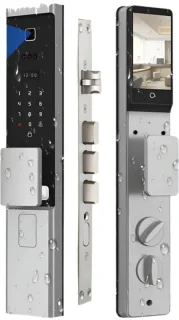Slim Deurslot – Elektronisch Slot – Digitale Deurslot – Slimme Slot – Toegangscontrole – 8 Ontgrendelingsmethoden – IP66 Waterdicht - Zilverkleur - 30x388 - 6068 insteek