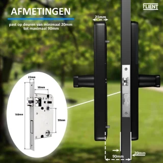 Slimme Deurslot met Vingerafdruk, APP & WiFi Bluetooth - Kantoor Slot voor Veiligheid
