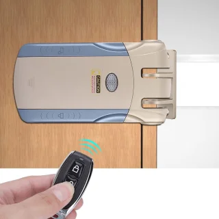 Wireless Smart Touch Remote Control, Electronic Lock, Keyless Door Lock, Invisible Theft Protection Locks with 4 Remote Controls, Gold