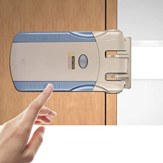 Wireless Smart Touch Remote Control, Electronic Lock, Keyless Door Lock, Invisible Theft Protection Locks with 4 Remote Controls, Gold
