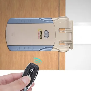 Wireless Smart Touch Remote Control, Electronic Lock, Keyless Door Lock, Invisible Theft Protection Locks with 4 Remote Controls, Gold