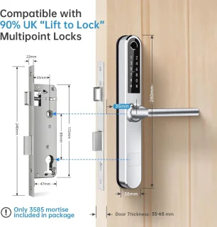 Slimme Bluetooth Vingerafdruk Deurslot met Touchscreen - Sleutelloos en Multifunctioneel