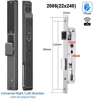 Deurslot – Slim Deurslot – Elektronisch Slot – Vingerafdrukslot – Smart Lock – 11 Ingangsmethoden – IP66 Weerbestendig - 2085 - 22x240