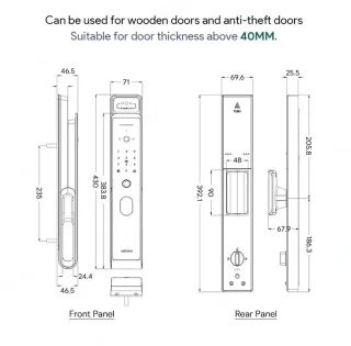 Smart Lock – Slimme Deurslot – Elektronisch Slot – Deurklink Met Vingerafdruk – Toegang Via App – Roestvrij Staal – Ingebouwde Camera Met Tweeweg Audio - 30x240 Insteek