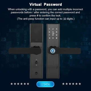 Slim Biometrisch Deurslot met Vingerafdruk en Wachtwoord - Geschikt voor Smart Home en Kantoor