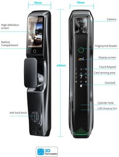 Wat vinden we goed aan de Smart Deurslot – Slim Slot – Video Deurbel – Slimme Toegang – Gezichtsherkenning – Aluminium Behuizing – Oplaadbare Batterij 4200mAh - 24x240 - 7068