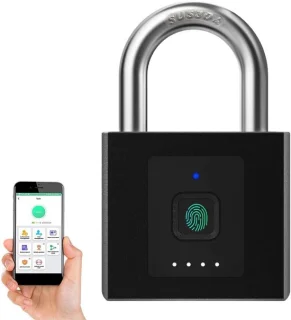 Slim Vingerafdruk Hangslot met App Ontgrendeling - Waterdicht en Draadloos - Lange Batterijduur
