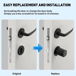 Elektronisch Deurslot met Vingerafdruk en Bluetooth, Geschikt voor Deuren 35-60 mm, IP65 Waterdicht, Eenvoudig te Installeren