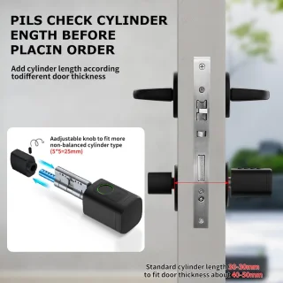 Elektronisch Deurslot met Vingerafdruk en Bluetooth, Geschikt voor Deuren 35-60 mm, IP65 Waterdicht, Eenvoudig te Installeren