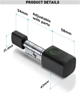Elektronisch Deurslot met Vingerafdruk en Bluetooth, Geschikt voor Deuren 35-60 mm, IP65 Waterdicht, Eenvoudig te Installeren