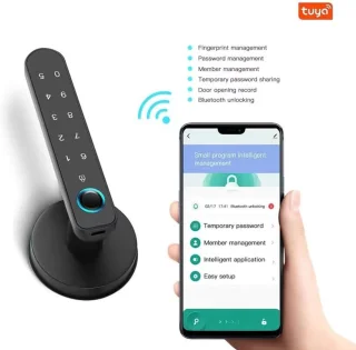 Smart deurslot met vingerafdruk, code en sleutel - Keyless Entry 3-in-1