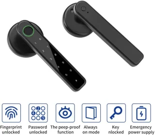 Smart deurslot met vingerafdruk, code en sleutel - Keyless Entry 3-in-1