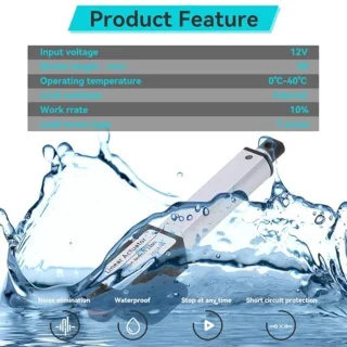 Mini elektrische lineaire actuator 50 mm 12V DC met interne eindschakelaar